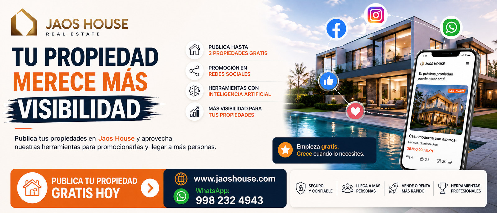 Jaos House Real Estate: tu propiedad merece más visibilidad